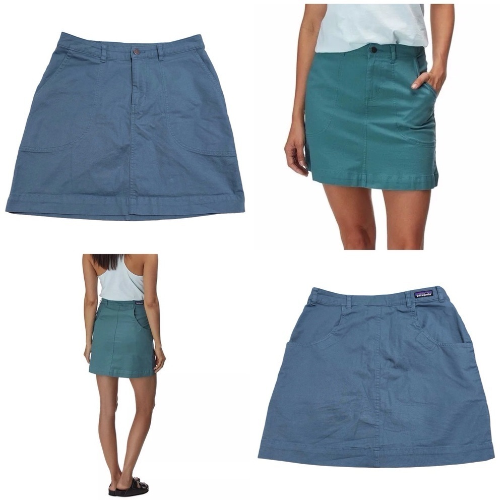 Patagonia Women’s Stand Up Skirt Tasmanian Teal 58285 Organic Cotton Size 8